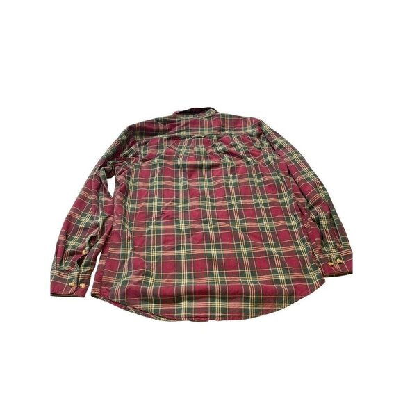 Cabela's Mens Shirt Size Medium Red Green Plaid Button Down - Picture 3 of 8